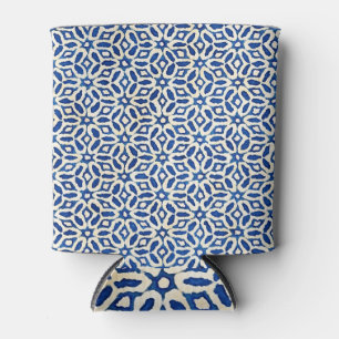 Enfriador De Latas Arte nativo de Batik Blue White