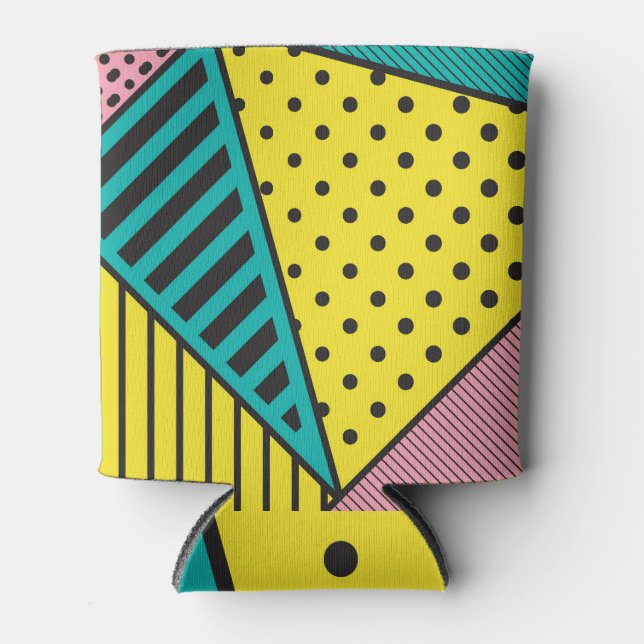 Enfriador De Latas Arte pop, geométrico, gafas audaces (Anverso)