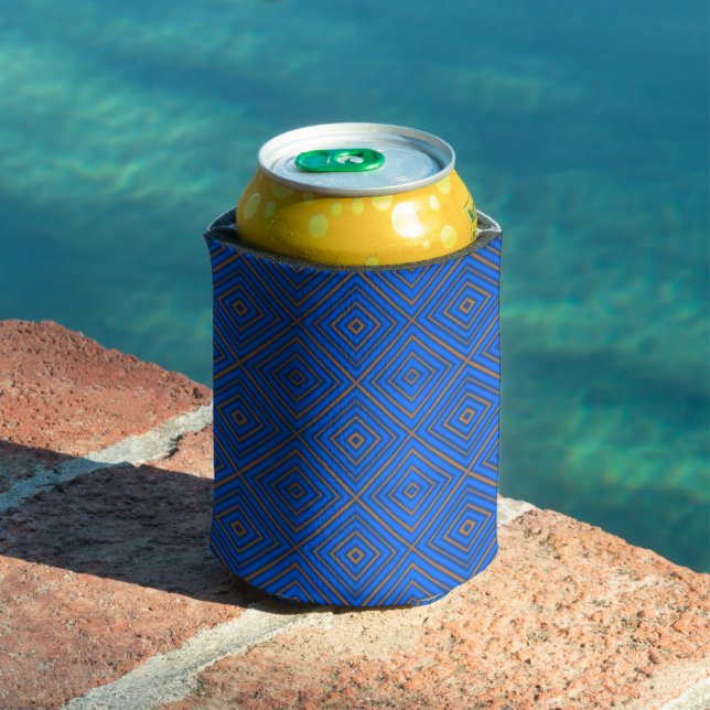 Enfriador De Latas Arte Pop Moderno Con Diamante Hipnótico Azul Y Nar (Piscina in situ)