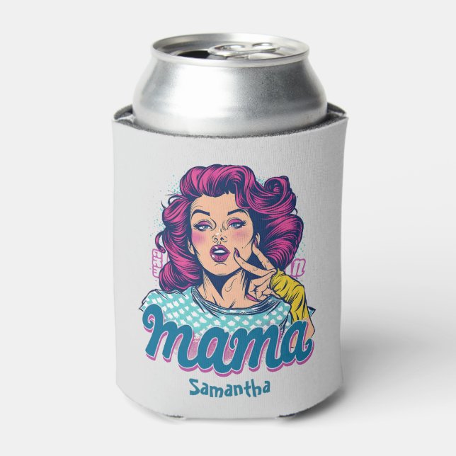 Enfriador De Latas Arte Retro Mama Pop Personalizado (11) (Lata Anverso)