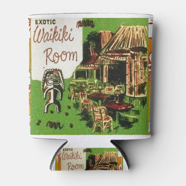 Enfriador De Latas Arte tiki - Sala de Waikiki exótica (Anverso)
