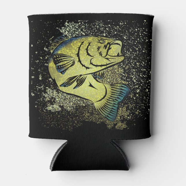 Enfriador De Latas Arte tribal de Fisherman Bass (Anverso)