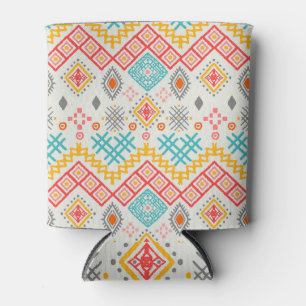 Enfriador De Latas Arte tribal: huella geométrica boho.