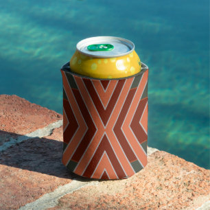 Enfriador De Latas Arte y colorido patrón tribal del suroeste america