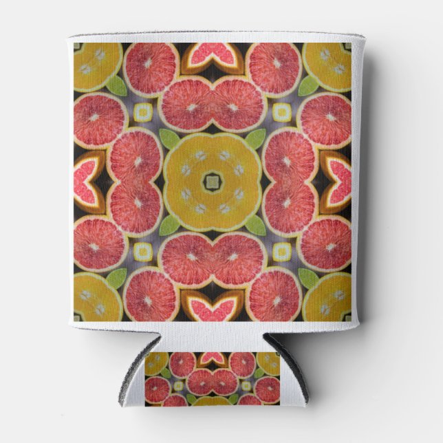 Enfriador De Latas Artes psicodélicas naranjas - Grapefruit - Árbol d (Anverso)
