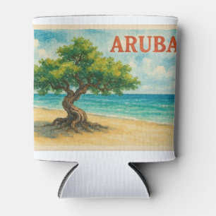 Enfriador De Latas Aruba Divi Tree Eagle Beach acuarela