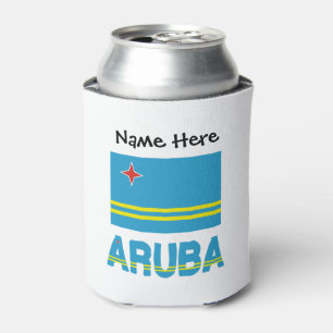 Enfriador De Latas Aruba y bandera de Aruba con tu nombre