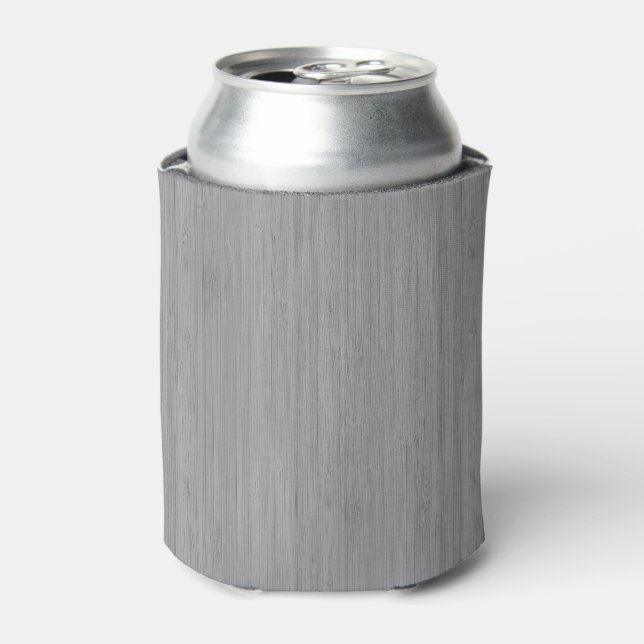Enfriador De Latas Ash Gray Bamboo Wood Grain Look (Lata Anverso)