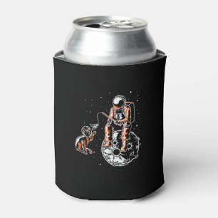 Enfriador De Latas Astronauta en el espacio con el amante del gato gr