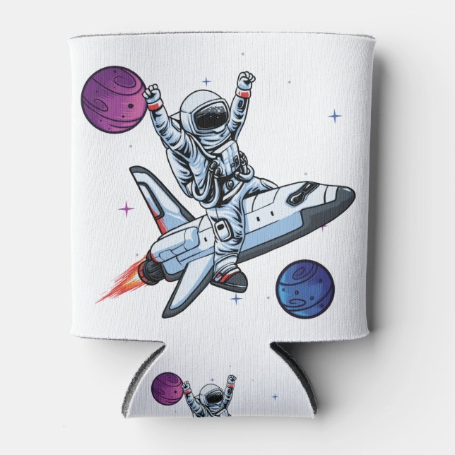 Enfriador De Latas astronautas de la nasa en lanzadera espacial (Anverso)