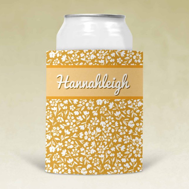 Enfriador De Latas Atardecer Ditzy Floral Soda / Cerveza (Sunset Ditzy Flora 12 oz. Can Cover)