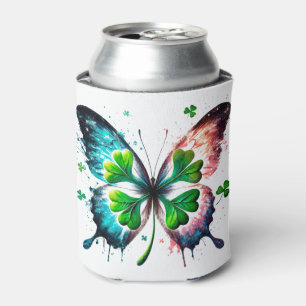 Enfriador De Latas Atrapado afortunado con mariposa