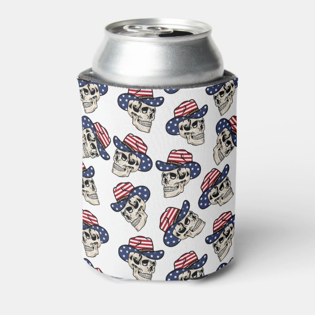 Enfriador De Latas Audaz Cowboy Skull Americano (Reverso de la lata)