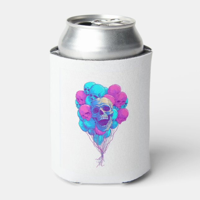 Enfriador De Latas Auge y hueso � gracioso cráneo flotante (Lata Anverso)