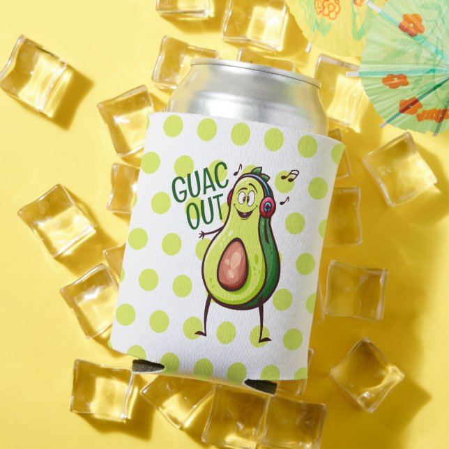 Enfriador De Latas Auriculares divertidos con música de aguacate (Verano in situ)