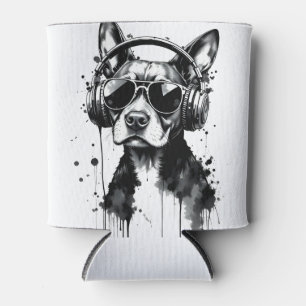 Enfriador De Latas Auriculares Guay Dog Mascotas cortos Tinta blanca 