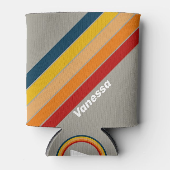 Enfriador De Latas Aurora Arcade Striped with Name (Anverso)