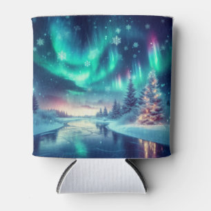 Enfriador De Latas aurora borealis/Navidades/invierno