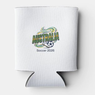 Enfriador De Latas Australia Fútbol 2026 Fútbol Negrita Tipografía Pa