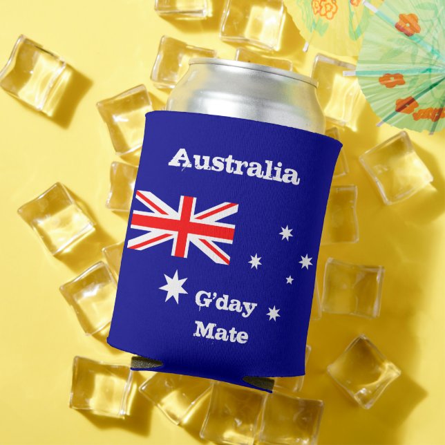 Enfriador De Latas Australian Flag & G'day Mate cooler / Australia (Verano in situ)