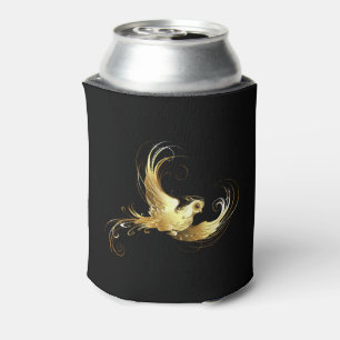 Enfriador De Latas Ave dorada sobre fondo negro