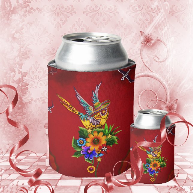 Enfriador De Latas Ave gorrona (sugar skull bird)