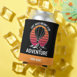 Enfriador De Latas Aventura de sol retro vintage de globo aerostático