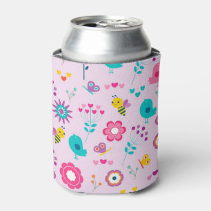 Enfriador De Latas Aves, abejas y flores