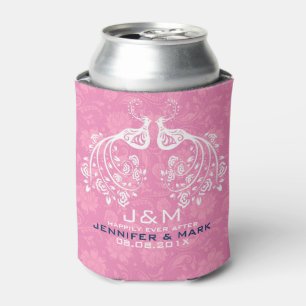 Enfriador De Latas Aves de amor florales blancas adonde las damasquin