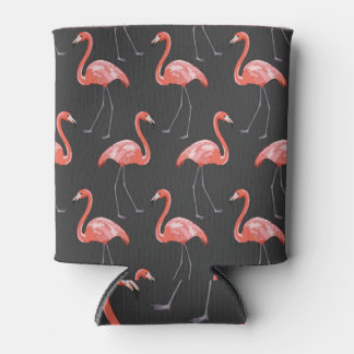 Enfriador De Latas Aves tropicales, flamencos rosados, sin costura
