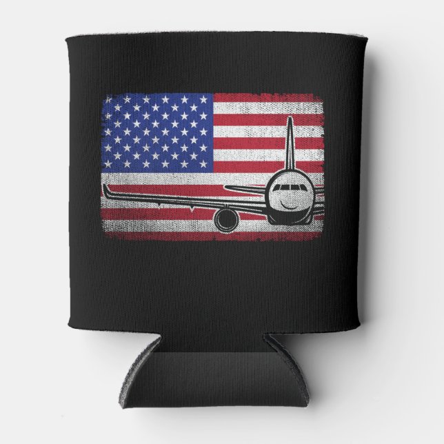 Enfriador De Latas Avión piloto Aviación de Aviación de Bandera Ameri (Anverso)