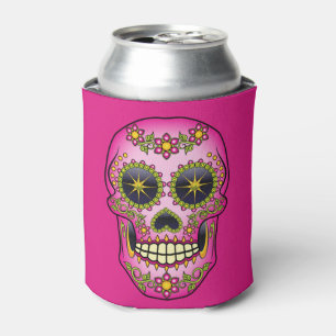 Enfriador De Latas Azúcar Skull Magenta Floral