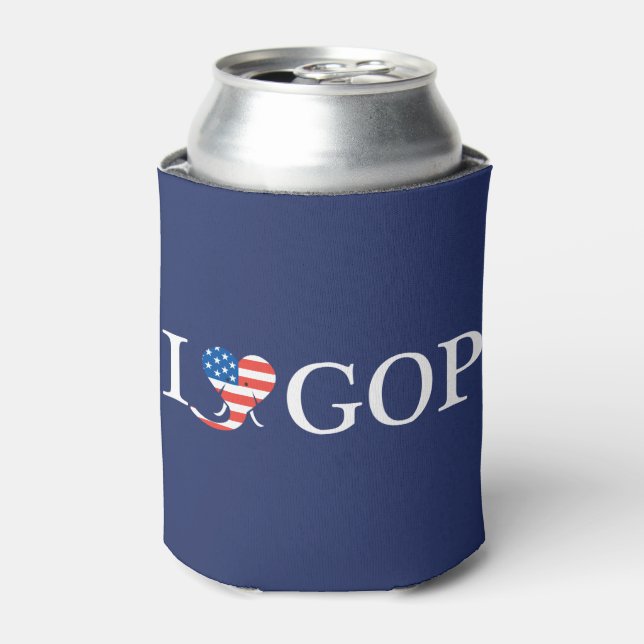 Enfriador De Latas Azul "Amo GOP - '¡Merica! (Lata Anverso)