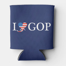 Enfriador De Latas Azul "Amo GOP - '¡Merica!