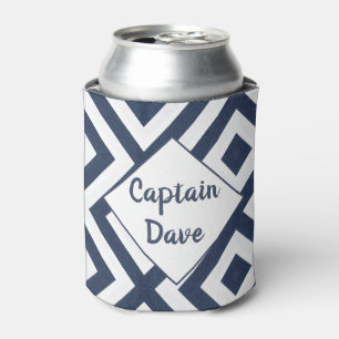 Enfriador De Latas Azul Marino Náutico Barco Diversión Capitán Person