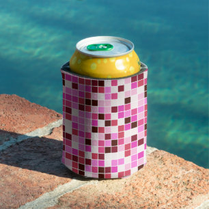 Enfriador De Latas Azulejos de Piscina, Baldosas Mosaico Rosa, Patrón