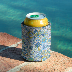 Enfriador De Latas Azulejos en azul y amarillo