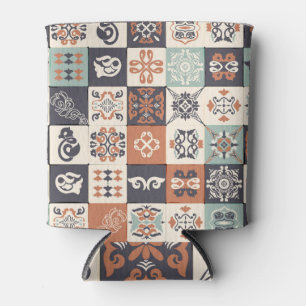 Enfriador De Latas Azulejos retro: Patrón de mosaico de Lisboa