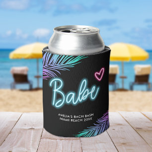 Enfriador De Latas Babe Neon Azul y Rosa Bach Tropical