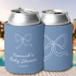 Enfriador De Latas Baby Shower Favorito de cinta de cebo azul persona