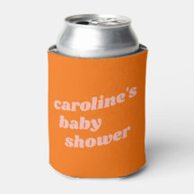 Baby Shower retro Naranja rosa moderno personaliza