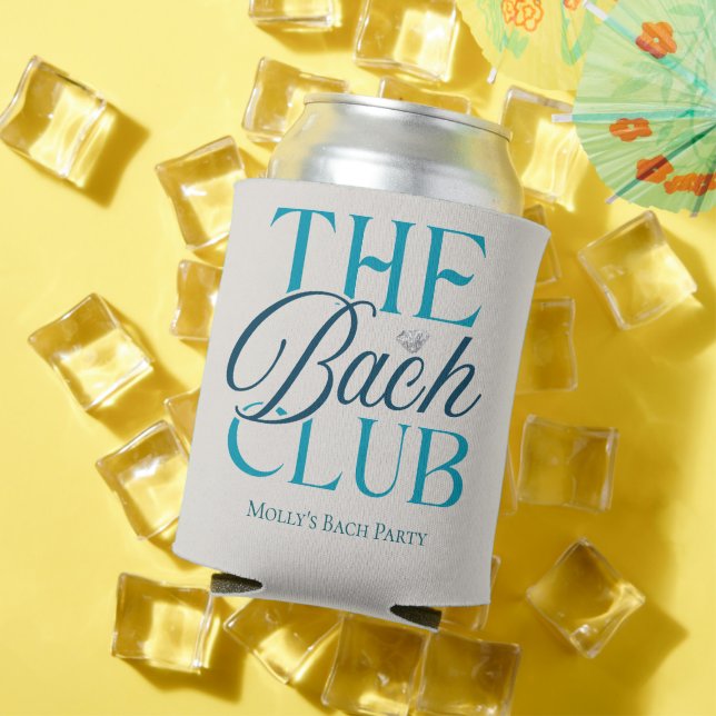 Enfriador De Latas Bach Club Moderna Fiesta de Bachelorette Azul (Verano in situ)