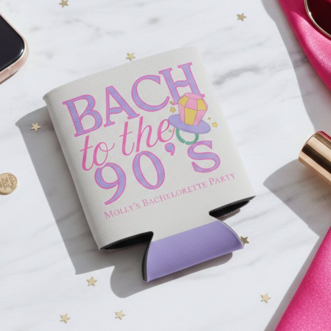 Enfriador De Latas Bach to the 90s - Diseño de Fiesta de Bachelorette (90s Retro Bachelorette Can Cooler)