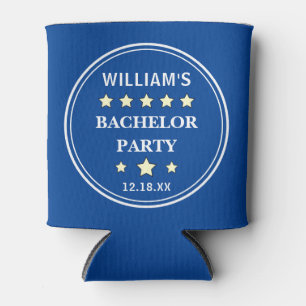 Enfriador De Latas Bachelor Party Modern Typography Favor de la Boda