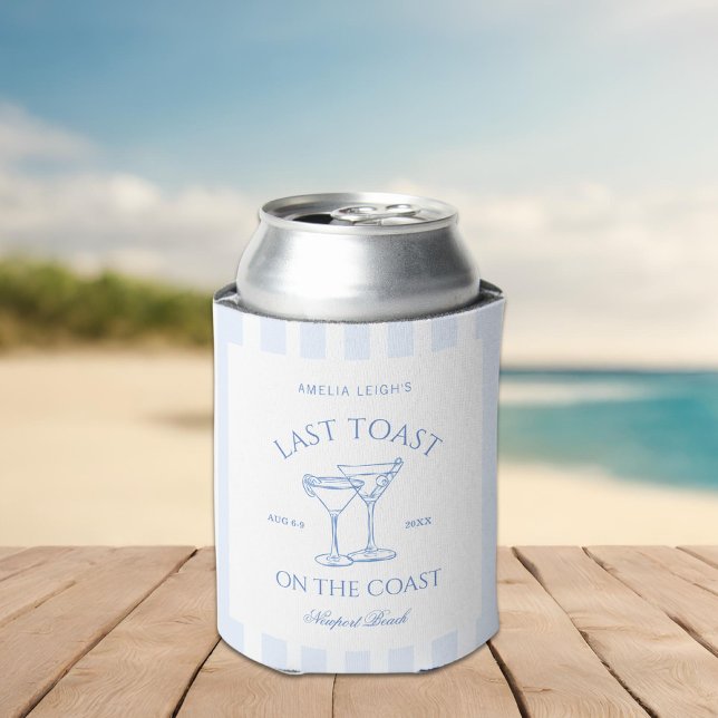 Enfriador De Latas Bachelorette Blue Beach Coastal (Subido por el creador)