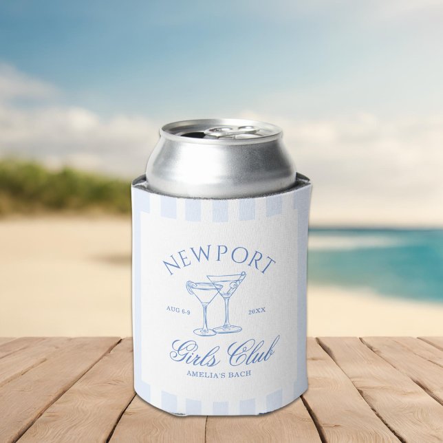 Enfriador De Latas Bachelorette Blue Beach Coastal (Subido por el creador)