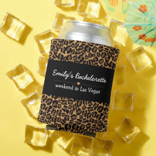 Enfriador De Latas Bachelorette Bride Boujee Impresión de Leopardo de
