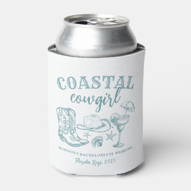 Enfriador De Latas Bachelorette Coastal Cowgirl (Lata Anverso)