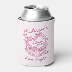Enfriador De Latas Bachelorette de tarta de coqueta de coco rosado re