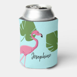 Enfriador De Latas Bachelorette Tropical Flamingo Rosa Personalizada